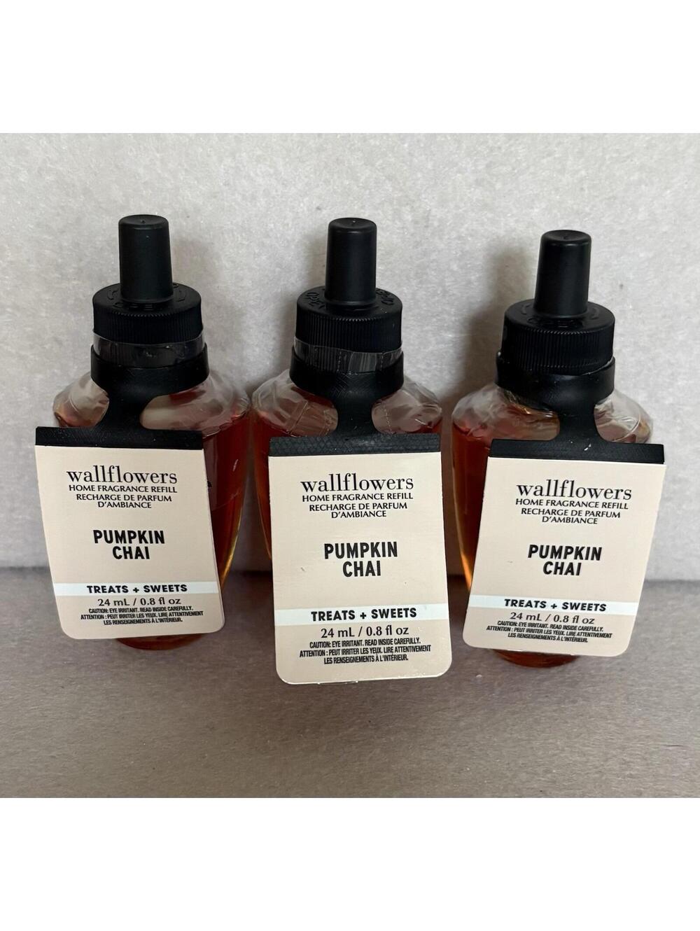 Set of 3 Bath & Body Works Pumpkin Chai Wallflower Plug In Bulb NEW & SEALED